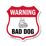 Dog Warning Shield Sign Bad Dog