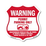 No Parking Without Permit Warning Permit Parking Only Unauthorized Vehicles Will Be Towed At Vehicle Owners Expense