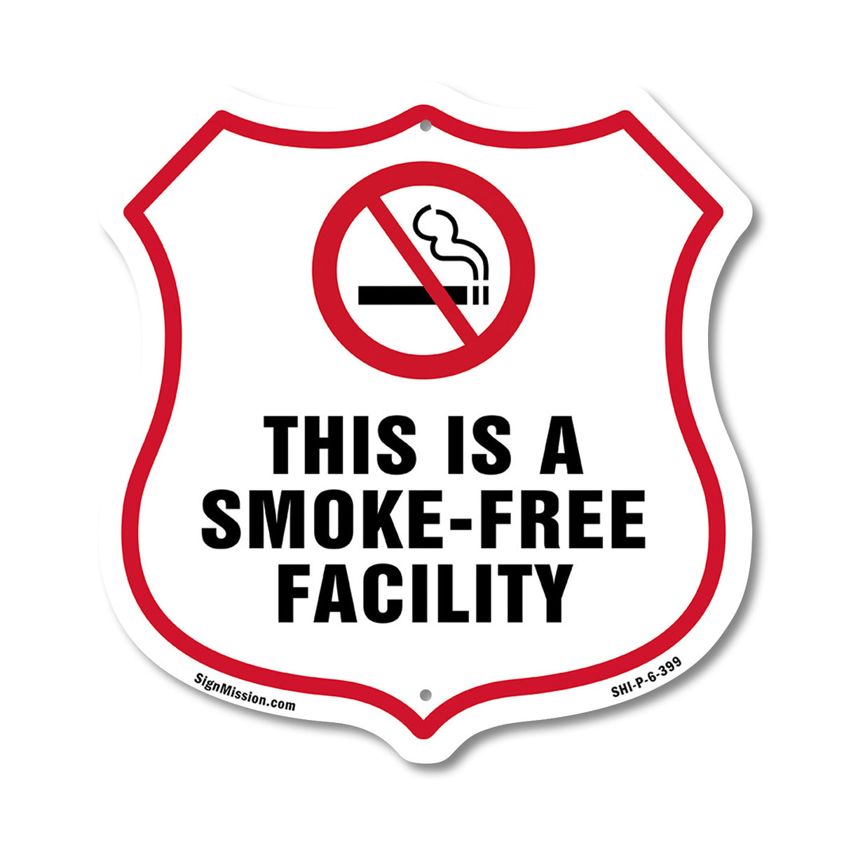 No Smoking Shield Label Set This Is A Smoke Free Facility