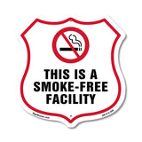 No Smoking Shield Label Set This Is A Smoke Free Facility
