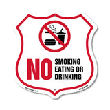 No Smoking Shield Sign No Smoking Eating Or Drinking