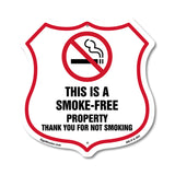 No Smoking Shield Sign This Is A Smoke Free Property Thank You For Not Smoking