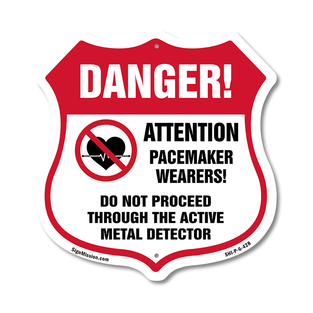 Pacemaker Wearers Danger! Attention Pacemaker Wearers. Do Not Proceed Through The Active Metal Detector