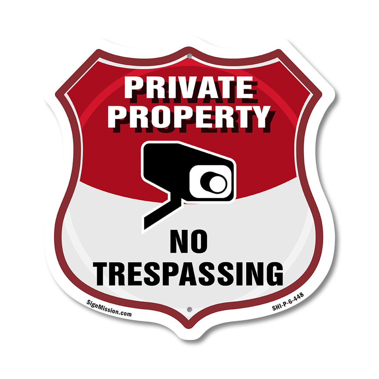 Private Property Shield Sign No Trespassing