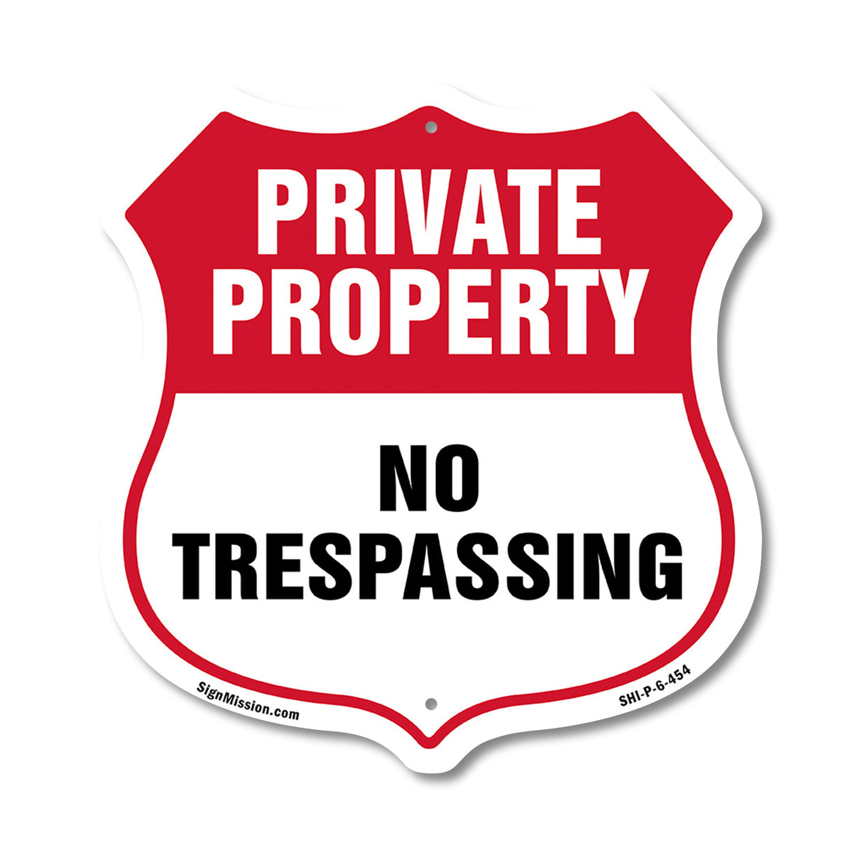 Private Property Shield Sign No Trespassing