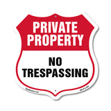Private Property Shield Sign No Trespassing
