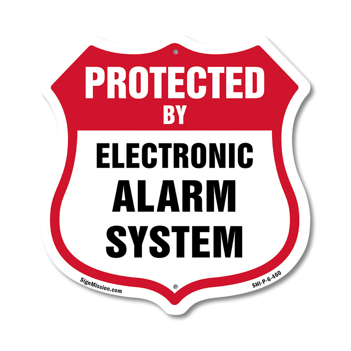 Security Alarm Shield Sign Protected By Electronic Alarm System
