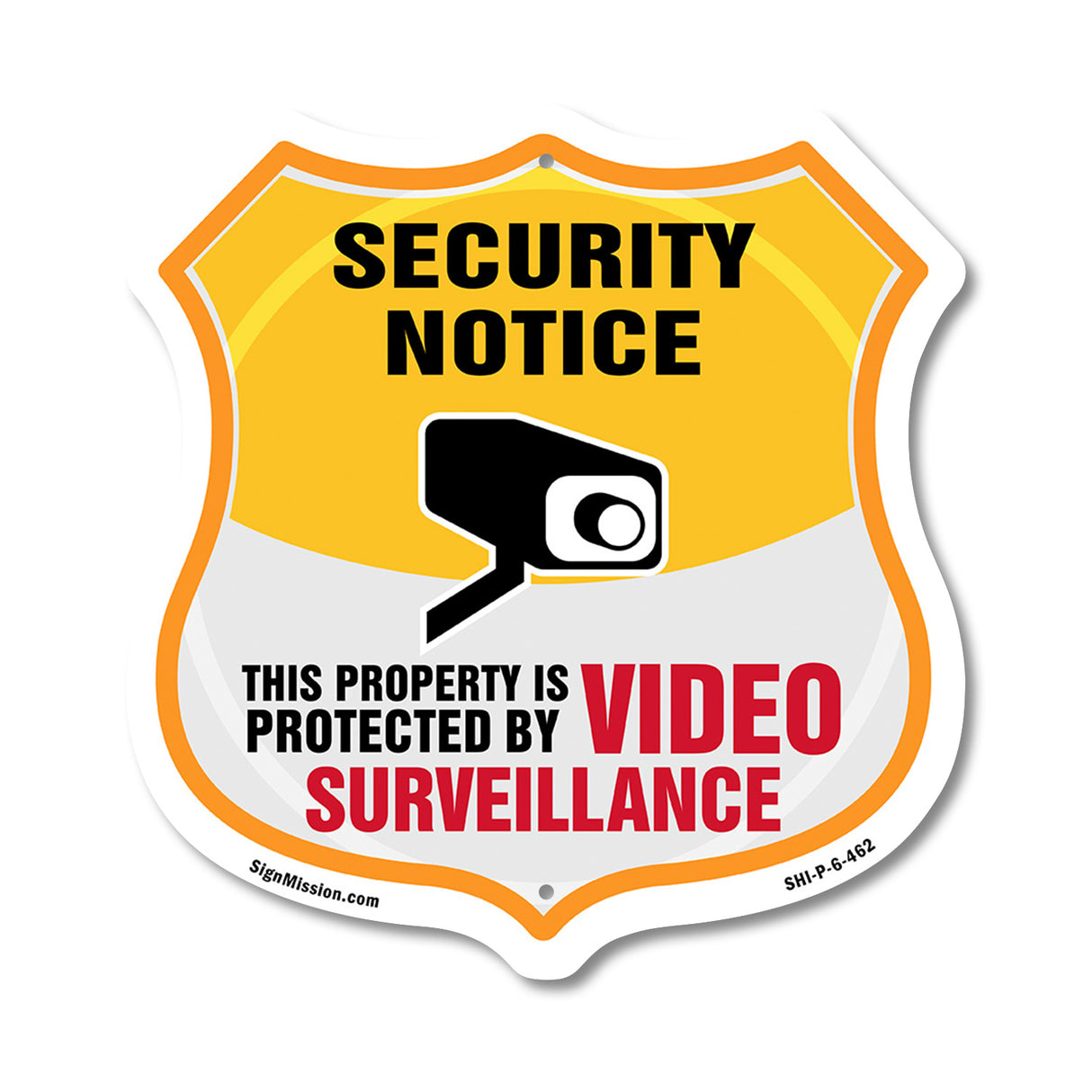 Security Notice Shield Sign This Property Is Protected By Video Surveillance