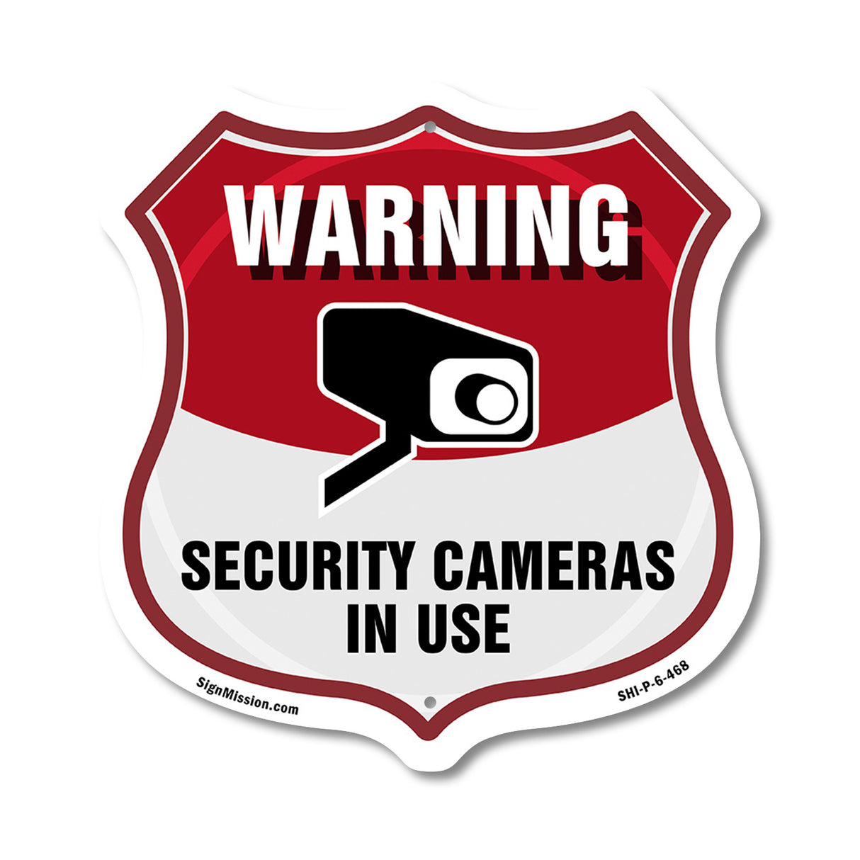 Video Surveillance Shield Sign Warning Security Cameras In Use