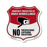 Video Surveillance Property Protected By Video Surveillance. No Trespassing Loitering Soliciting