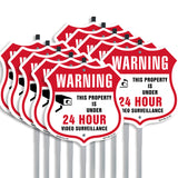 24 Hour Surveillance Shield Sign Warning This Property Is Under 24 Hour Video Surveillance