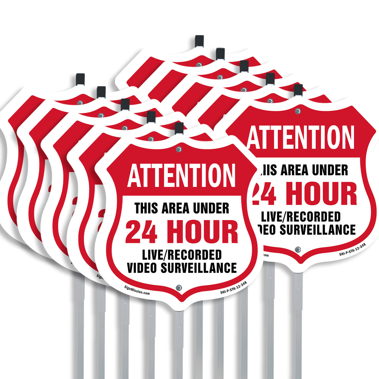 24 Hour Surveillance Shield Sign Video Surveillance Trespassers Will Be Prosecuted