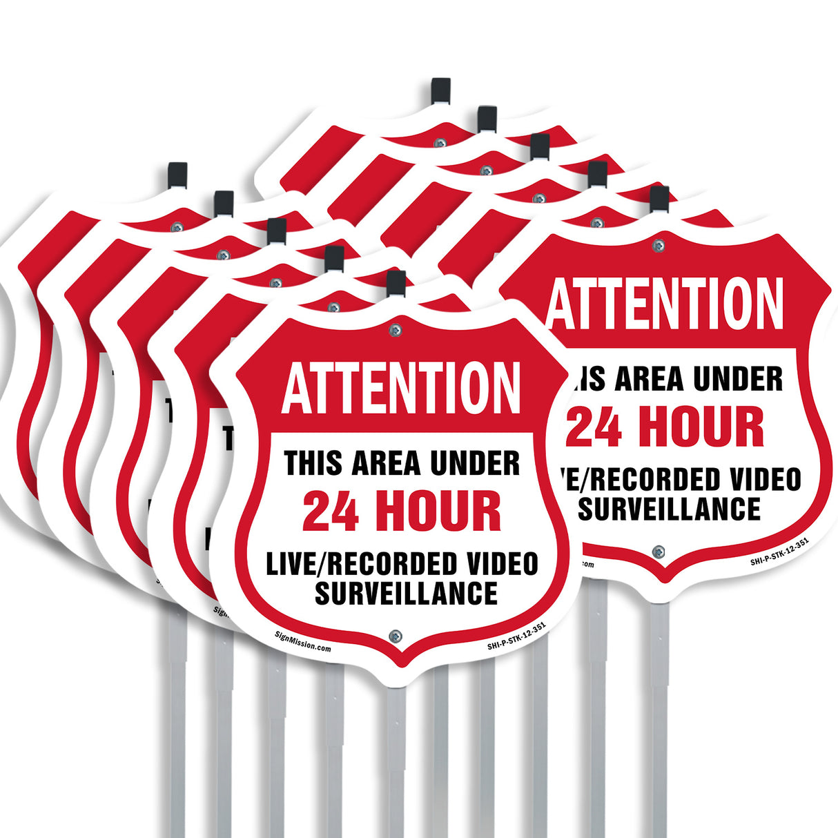 Attention This Area Under 24 Hour Live Recorded Video Surveillance