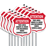 Attention This Area Under 24 Hour Live Recorded Video Surveillance