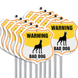 Beware Of Dog Shield Sign Warning Bad Dog