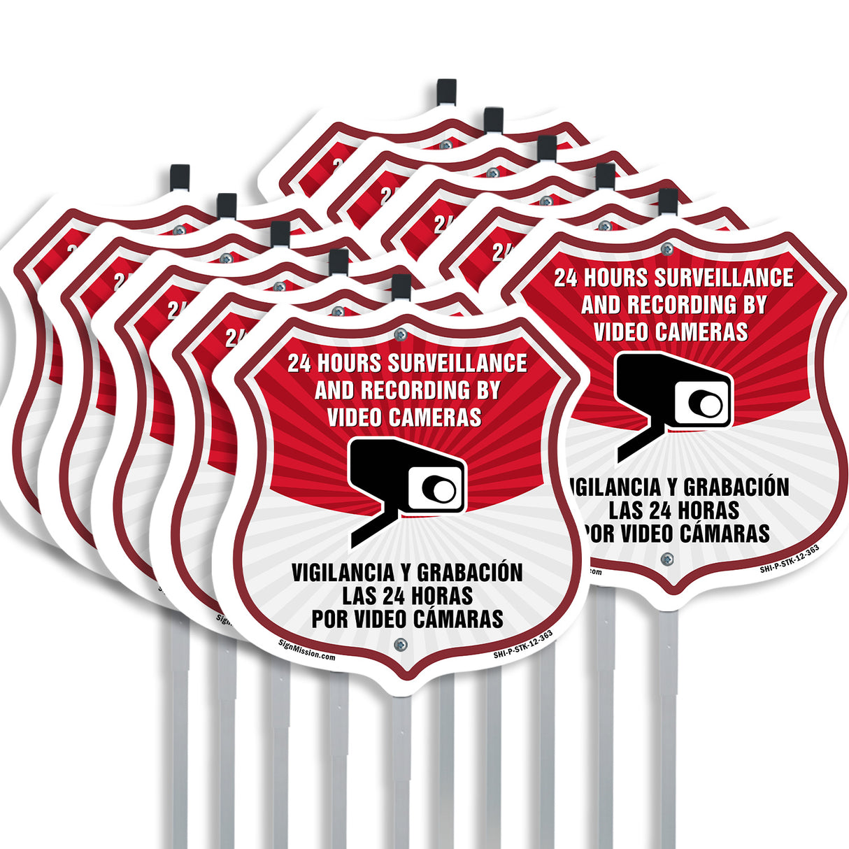 Bilingual 24 Hour Surveillance 24 Hour Surveillance And Recording By Video Cameras Vigilancia Y Grabacion (English / Spanish)