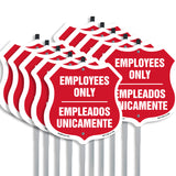 Bilingual Employees Only Shield Sign Empleados Unicamente (English / Spanish)