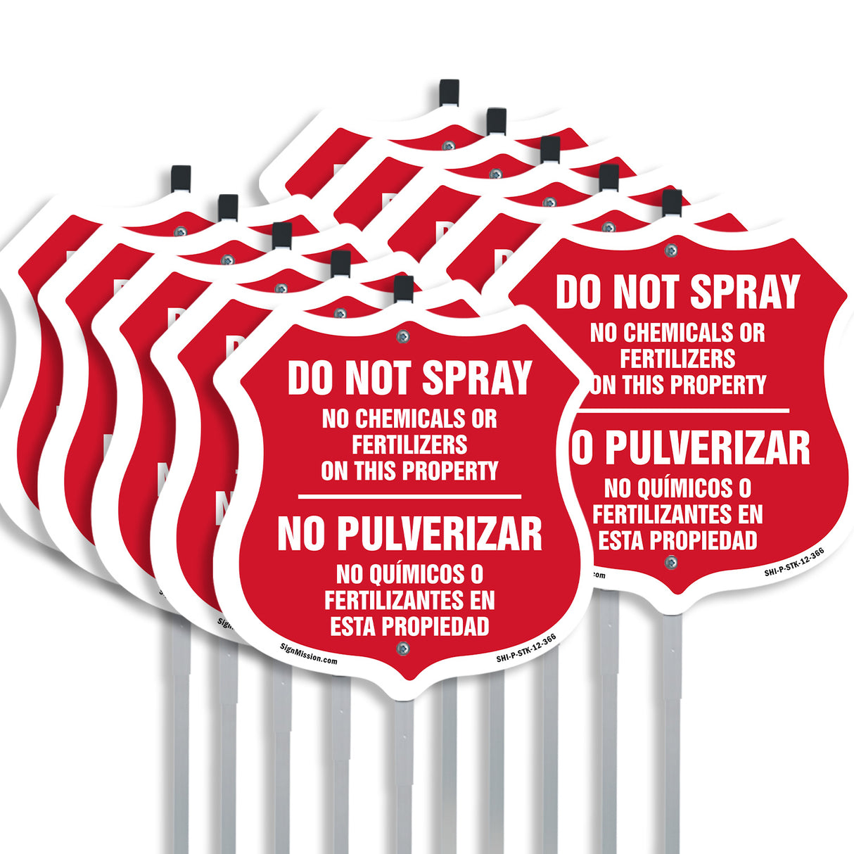 Bilingual No Spray Do Not Spray No Chemicals Or Fertilizers On This Property No Pulverizar (English / Spanish)