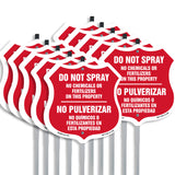 Bilingual No Spray Do Not Spray No Chemicals Or Fertilizers On This Property No Pulverizar (English / Spanish)