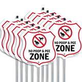 Dog Poop Shield Sign No Poop & Pee Zone