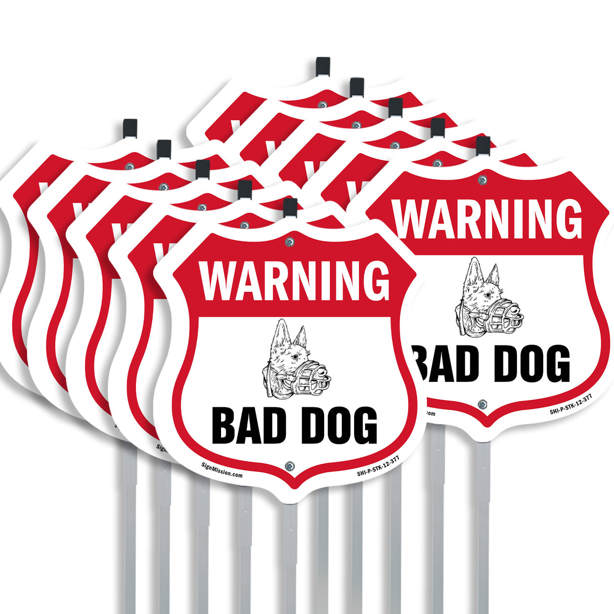Dog Warning Shield Sign Bad Dog