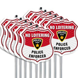 No Loitering Shield Sign Police Enforced. Police Department