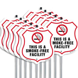 No Smoking Shield Label Set This Is A Smoke Free Facility