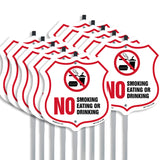No Smoking Shield Sign No Smoking Eating Or Drinking