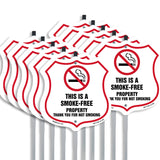 No Smoking Shield Sign This Is A Smoke Free Property Thank You For Not Smoking