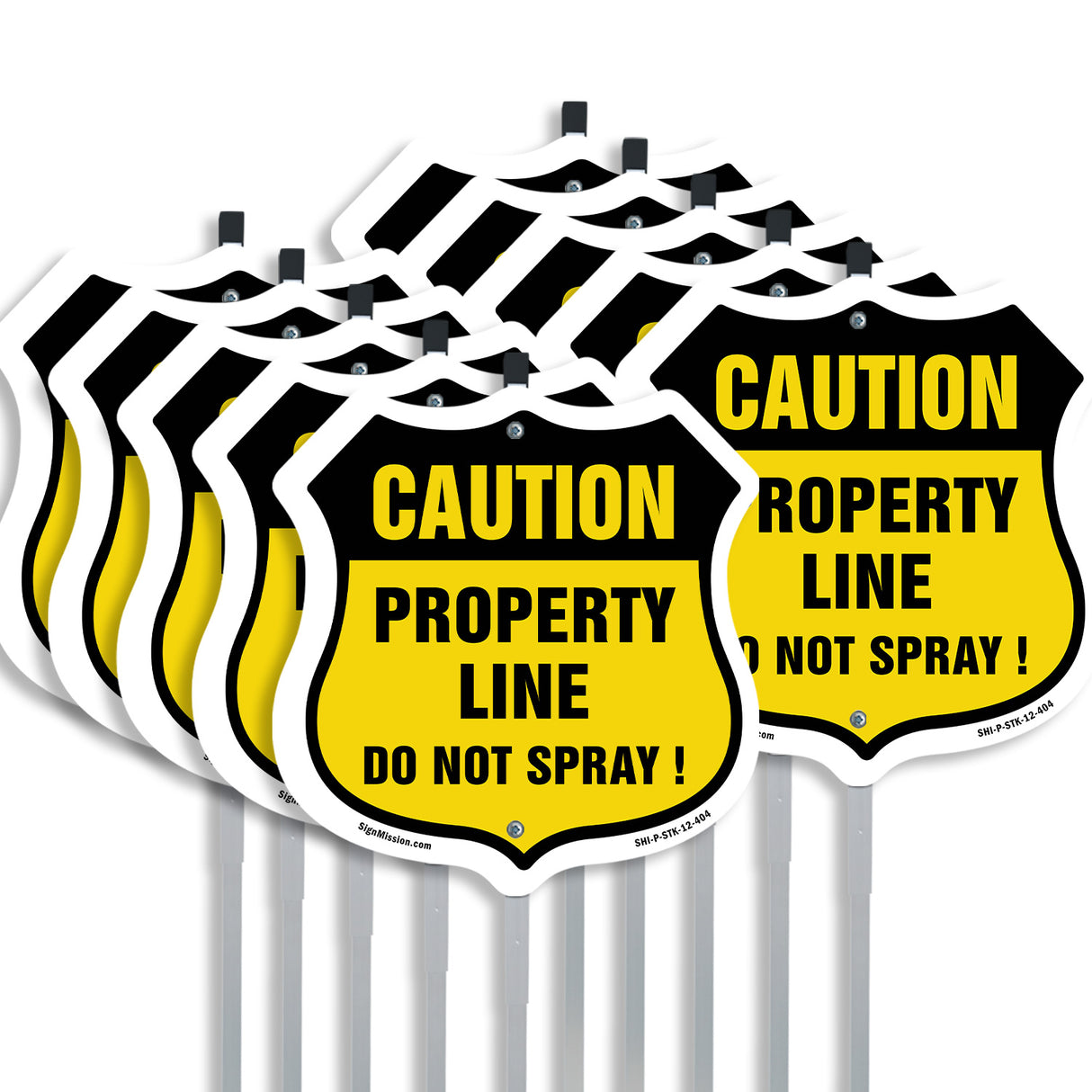 No Spray Shield Sign Caution Property Line Do Not Spray