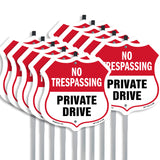 No Trespassing Shield Sign Private Drive