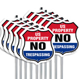 No Trespassing Shield Sign U.S. Property No Trespassing