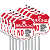 No Trespassing Shield Sign No Animals Vehicles People Excuses