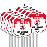 No Trespassing Shield Sign Not A Hiking Trail