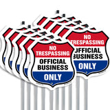 No Trespassing Shield Sign Official Business Only