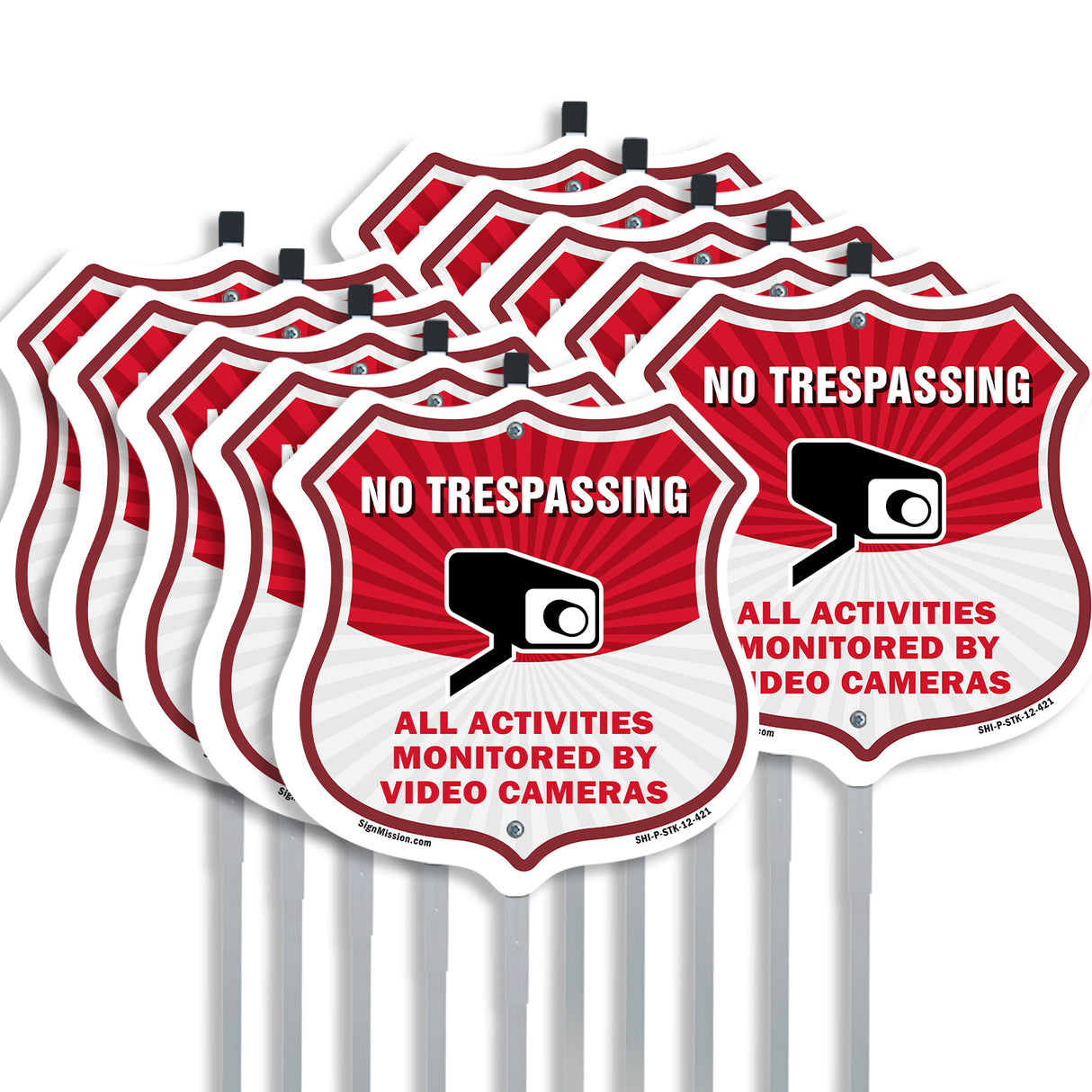 No Trespassing Shield Sign All Activities Are Monitored By Video Cameras