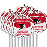 No Trespassing Shield Sign All Activities Are Monitored By Video Cameras
