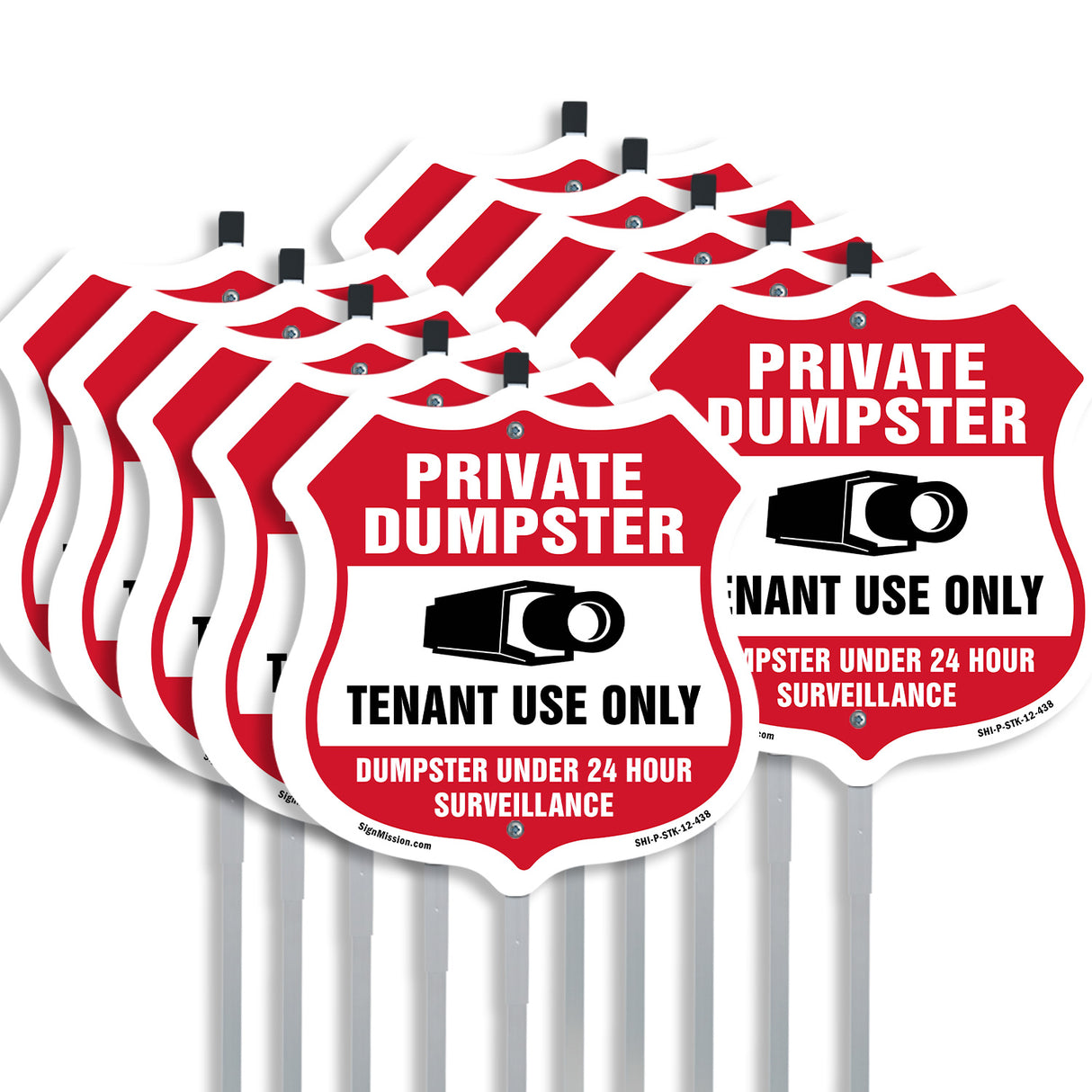 Private Dumpster Shield Sign Tenant Use Only Dumpster Under 24 Hour Surveillance