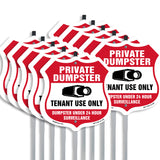Private Dumpster Shield Sign Tenant Use Only Dumpster Under 24 Hour Surveillance