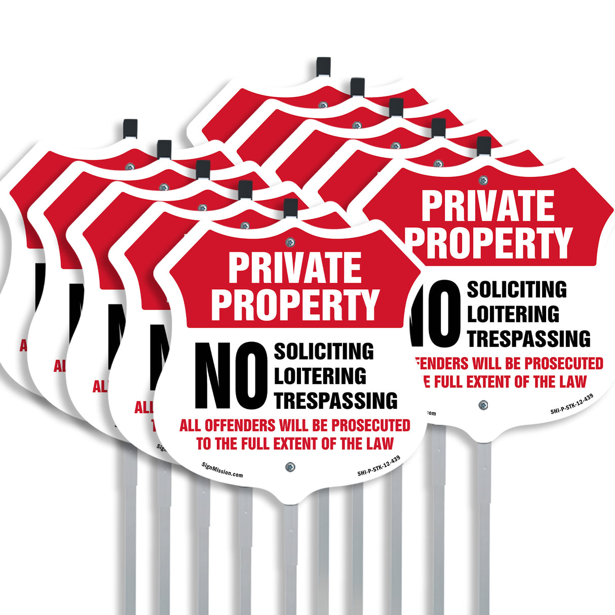 Private Property Shield Label Set No Soliciting Loitering Trespassing All Offenders Will Be Prosecuted To The Full Extent Of Law