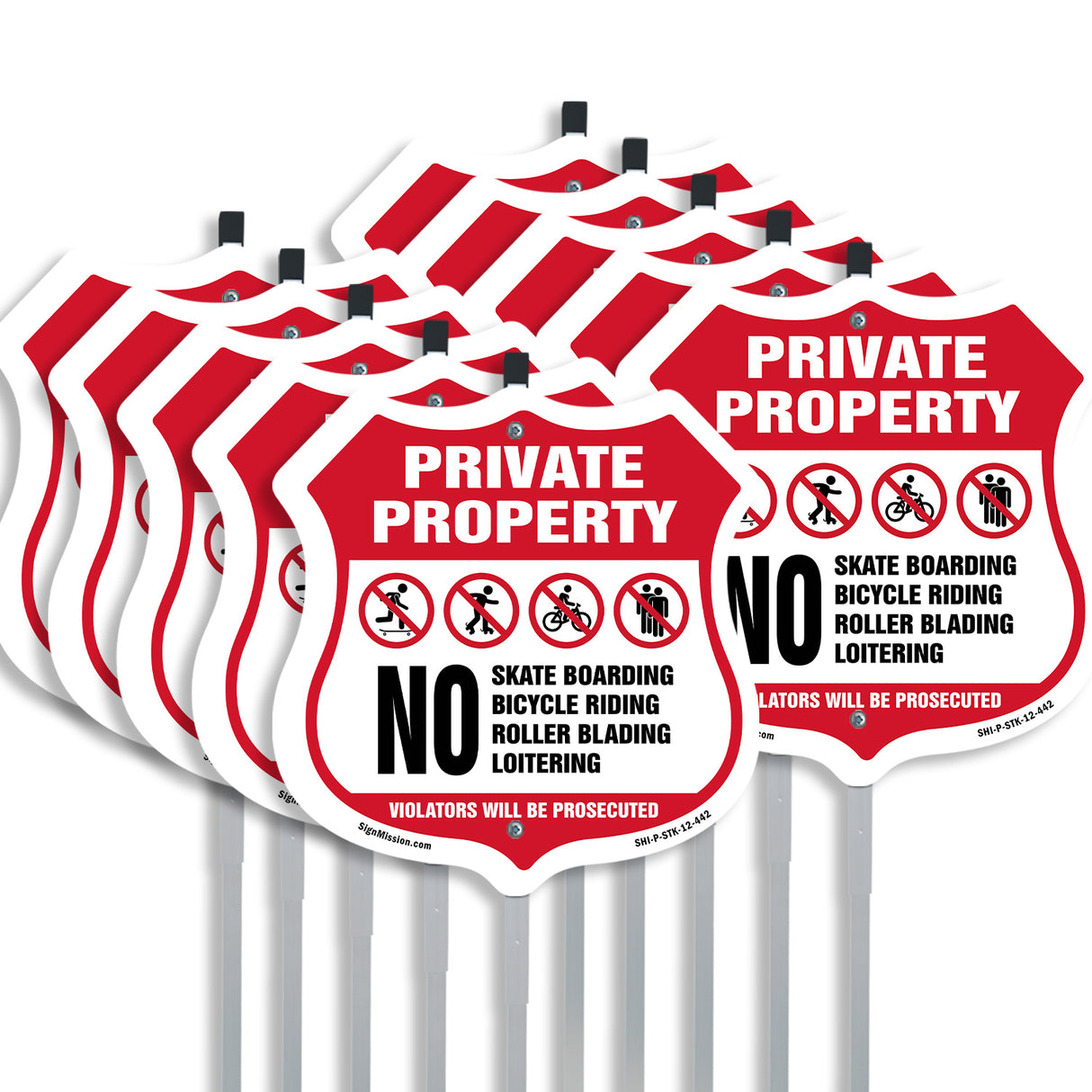 Private Property No Skateboarding Bicycle Riding Roller Blading Loitering. Violators Will Be Prosecuted