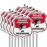 Private Property Shield Sign No Trespassing