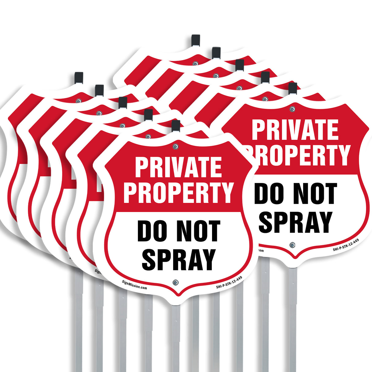 Private Property Shield Sign Do Not Spray