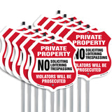 Private Property Shield Sign No Soliciting Loitering Trespassing. Violators Will Be Prosecuted