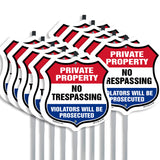 Private Property Shield Sign No Trespassing Violators Will Be Prosecuted