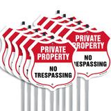 Private Property Shield Sign No Trespassing