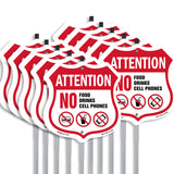 Property Shield Sign No Food No Drinks No Cell Phone