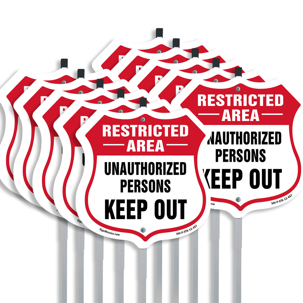 Restricted Area Shield Sign Unauthorized Persons Keep Out