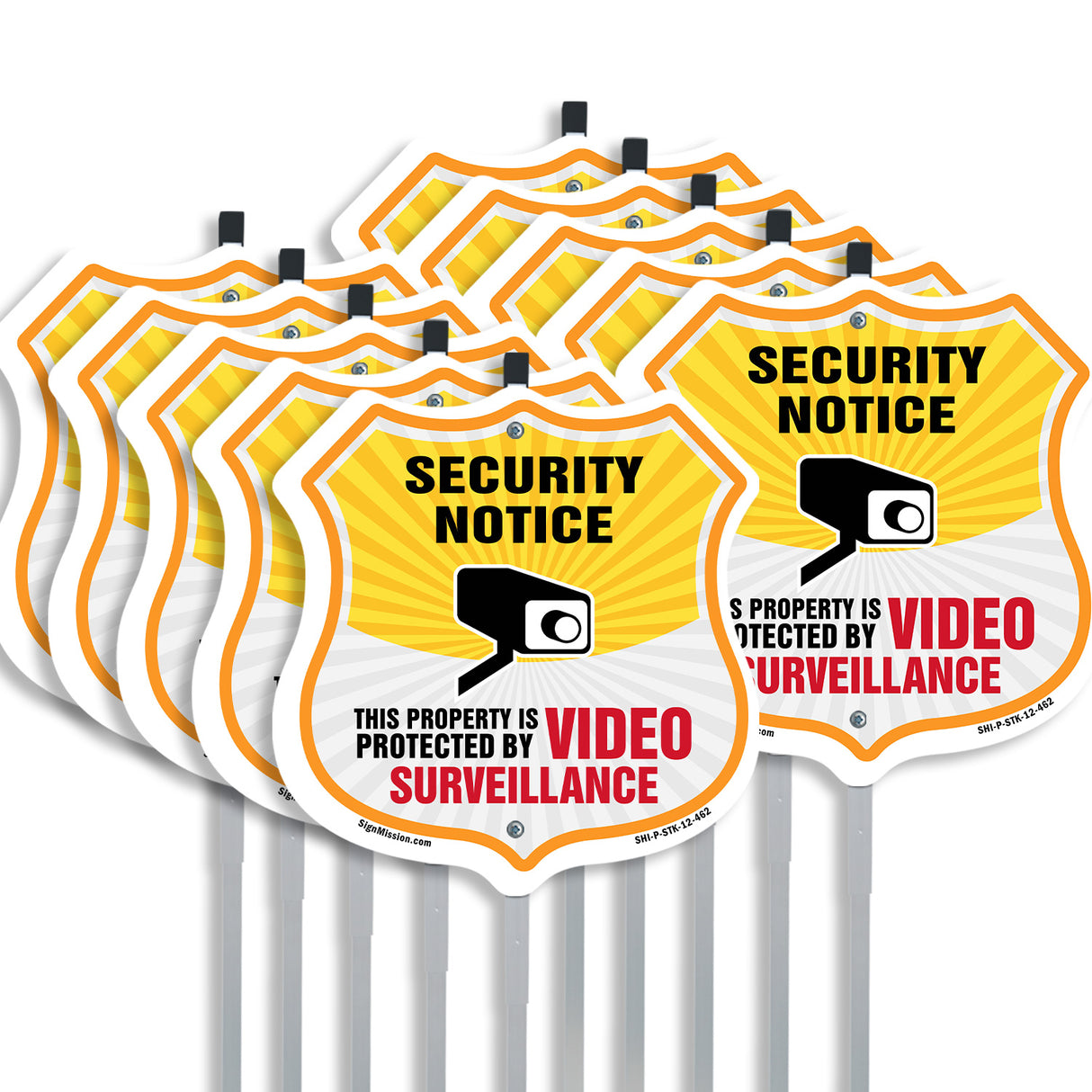 Security Notice Shield Sign This Property Is Protected By Video Surveillance
