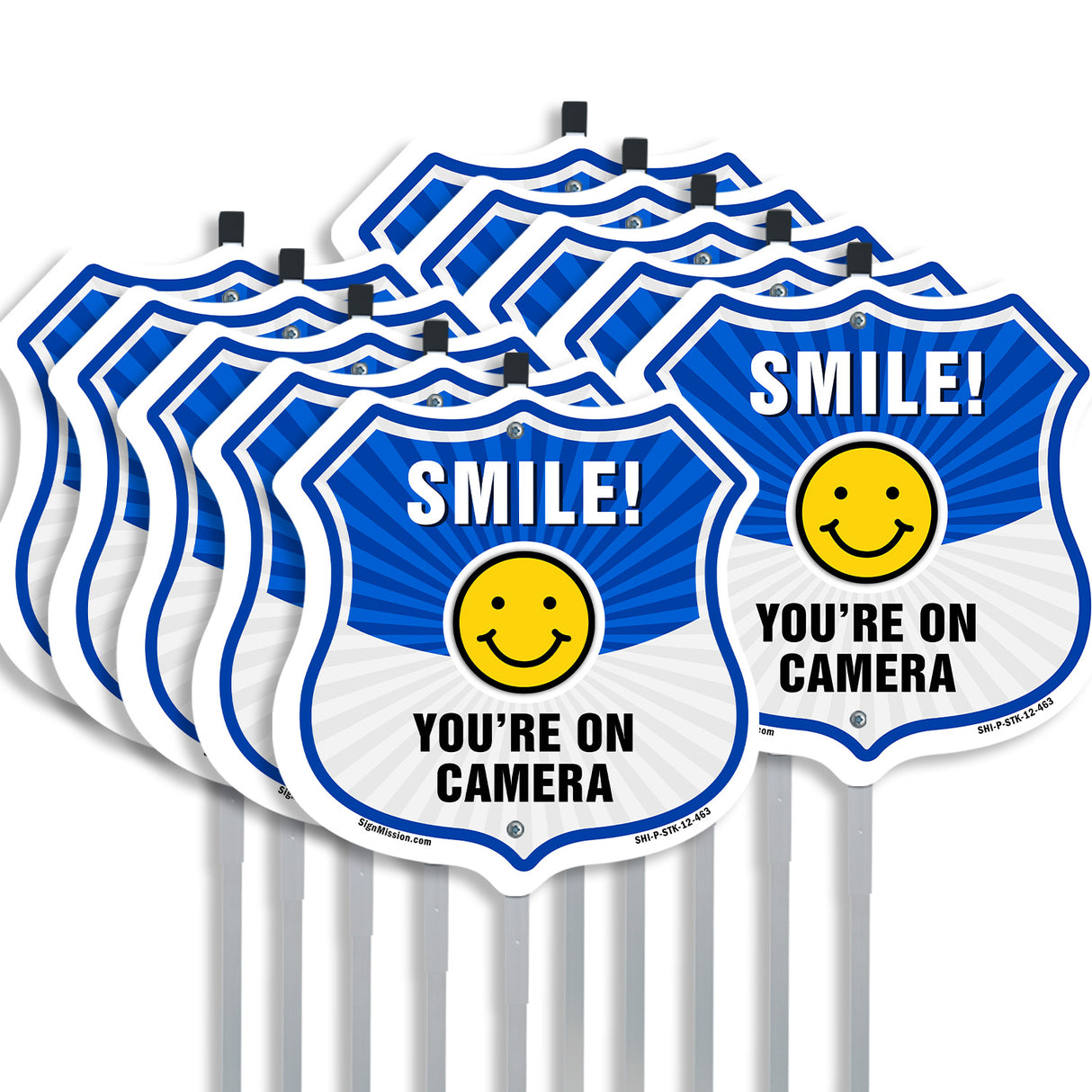 Smile You're On Camera Shield Sign Smile You're On Camera